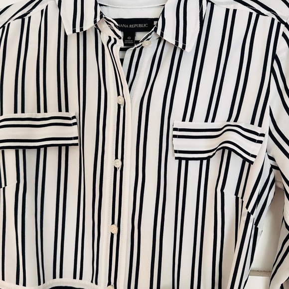 Banana Republic Striped Belted Maxi Shirt Dress 3/4 length sleeves - Picture 5 of 5